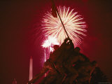 Fourth of July Fireworks over the Iwo Jima Monument Photographic Print by Medford Taylor