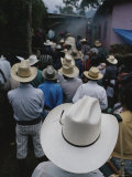 A Gathering of Guatemalan Men in Cowboy-Style Hats Photographic Print by Raul Touzon