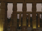 Moonrise over the Luxor Temple Colonnade in the Valley of the Kings Photographic Print