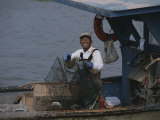 Smiling Fisherman on a Crab Boat Photographic Print by Medford Taylor
