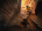 Canyoneering in Water Holes Canyon in Arizonas slot canyon region Lámina fotográfica