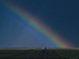 A Rainbow Fills the Sky over Farmland in the Midwest Photographic Print
