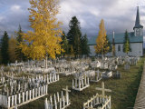 White Picket Fences Border Graves at Our Lady of Good Hope Church Photographic Print
