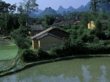 Yangdi Valley Farm Fields, Guilin, Guangxi, China Photographic Print