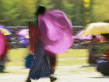 Brightly Colored Umbrellas are Twirled at a Festival in Thimphu Photographic Print