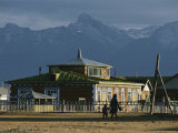 Mother Takes her Son to Pre-School in the Darhad Valley Photographic Print