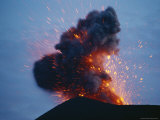 View of Krakatoa Erupting, Krakatan was the Original Name of This Volcano Photographic Print
