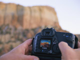 A Photographer Checks the Screen of His Digital Camera after the Shot Photographic Print