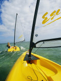 Small Cat-Rigged Boat Sailing off the Florida Keys Photographic Print by Skip Brown