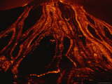 Molten Lava Flows Down a Volcanic Slope Photographic Print by Carsten Peter