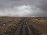 Train Tracks Stretch Toward the Horizon in New Mexico Photographic Print