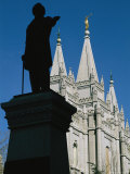 Brigham Young Statue Frames the Jesus Christ Latter Day Saints Church Photographic Print by Stephen St. John