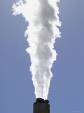 A Power Plant Smokestack Emits Steam Photographic Print by Jim Webb
