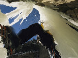 Ice Climber Tackling the Formation Known as Broken Hearts Photographie