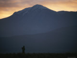 Aymara Woman Carries Firewood Through the Foothills of the Andes Lámina fotográfica Aymara Woman Carries Firewood Through the Foothills of the Andes Lámina fotográfica
