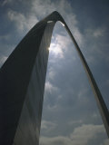 Skyward View of the Gateway Arch Against a Cloud-Filled Sky Photographic Print