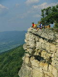 Cyclists Relax on a Rock Outcropping Overlooking Germany Valley Photographic Print by Skip Brown