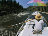 Woman Boats down a Calm Stretch of the Salmon River Photographic Print by Bill Hatcher