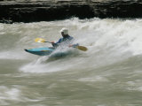 Kayaker Braves the Lunch Counter Rapids on the Snake River Photographic Print