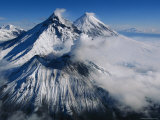 View of Kamen, Bezymianny, and Klyuchevskoy, Asias Tallest Volcano, Photographic Print