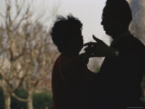 Man and a Woman Practice Ballroom Dancing in a Shanghai Park Photographie