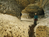 Cave Passage Is Filled with White Gypsum Formations Photographic Print
