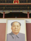 Large Portrait of Mao Hangs over the Entrance to the Forbidden City Photographic Print