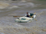 Man Braving the Hermit Rapids in a Nevills Boat Photographic Print