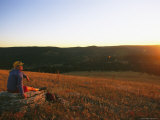 Young Woman Enjoying Sunset in the Black Hills Photographie
