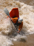 Kayaker Flipping in a Big Whitewater Hole Photographic Print