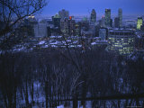 View of the Montreal Skyline from High Atop Mount Royal Park Photographic Print