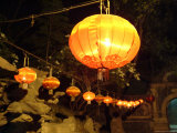 Lanterns on an Outdoor Stage Photographic Print