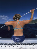 A Boater Enjoys the Caribbean Sun Lámina fotográfica