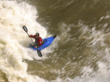 Whitewater Kayaker Backsurfing on a Large Standing Wave Photographic Print by Skip Brown