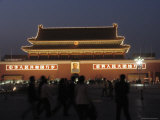 Tourists Stand in Tiananmen Square in Front of the Meridian Gate Photographic Print
