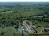Aerial View of Charcoal Making Kilns in the Pantanal Region Photographic Print by Nicole Duplaix