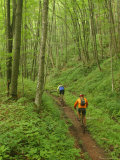 Mountain Bikers on Props Run, a Single Track Trail Fotografisk trykk av Skip Brown