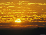 Cloud-Filled Sky at Sunrise Over Outback Plains and a Cattle Station Photographic Print