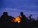 Afar Goat Herders Use a Reed Mat to Protect Their Fire from Wind Photographic Print