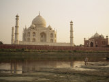 The Rear View of the Taj Mahal Seen Across the Yamuna River Photographic Print