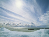 A Double Kayak Passing Ice at the Edge of Nettilling Lake Photographic Print by John Dunn/Arctic Light