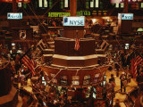 The Trading Floor of the New York Stock Exchange on Wall Street Lámina fotográfica