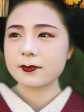 A Portrait of a Kimono-Clad Geisha Photographic Print