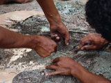 Archeologists Piece Together Traces of Cane Splints in the Sediment of the Warrior-Priests Tomb Photographic Print by Martha Cooper