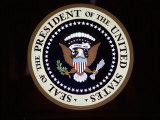 The Official Seal of the President on the Presidential Helicopter Lámina fotográfica
