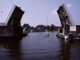 The Drawbridge in Cambridge Opens for a Sailboat Along the Choptank Photographic Print by Stephen St. John