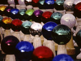 A Long Lens View of Rows of Colorful Lawn Ornament Glass Bulbs Photographic Print by Stephen St. John