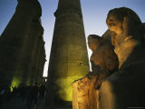 Columns Rise Above Statues of Amun and Nut at Luxors Colonnade Hall Photographic Print
