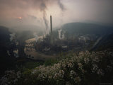 Paper Mill Spews Smoke Into the Sky, North Branch of the Potomac River at Luke, Maryland Photographic Print