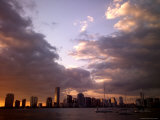 Downtown Miami Skyline Across Biscayne Bay at Sunset Photographic Print